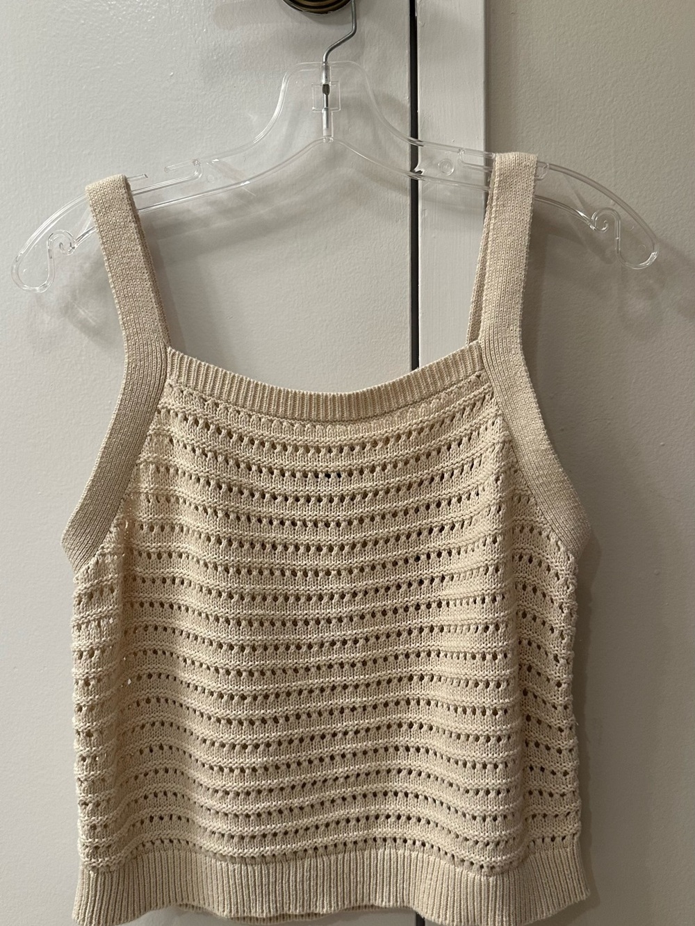 Universal Thread Cream Knit Eyelet Tank Top